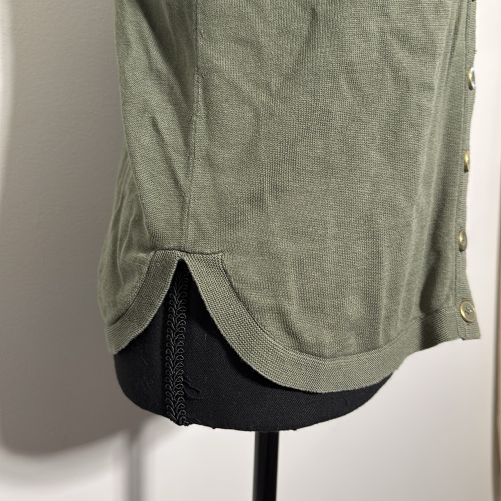 Talbots Girlfriend Cardigan - Olive Green - Size Small Petite - Picture 7 of 9